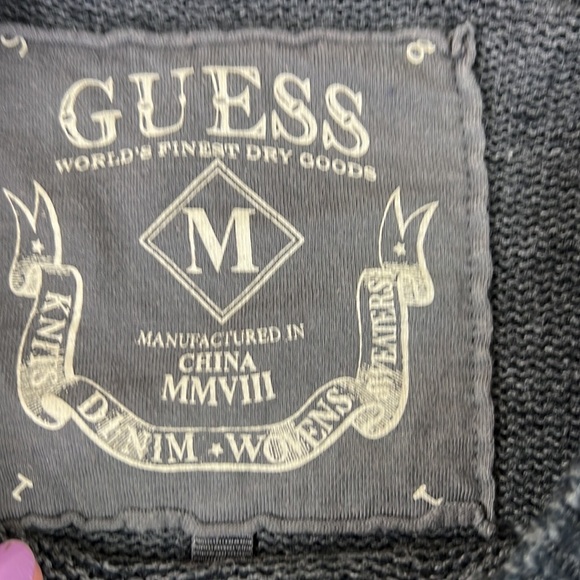 Men's Black Graphic Guess  Sweater - Picture 3 of 8